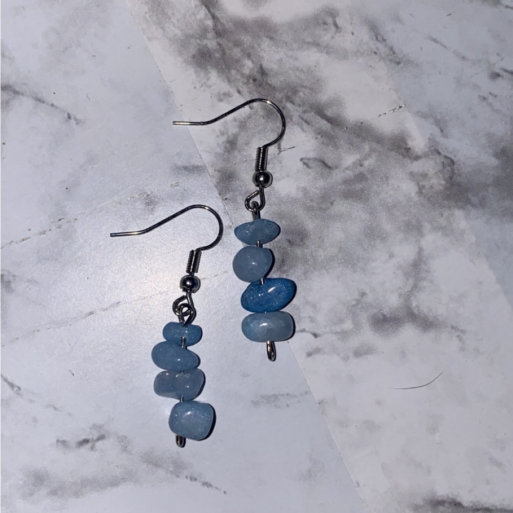 Elegant Blue Beaded Earrings